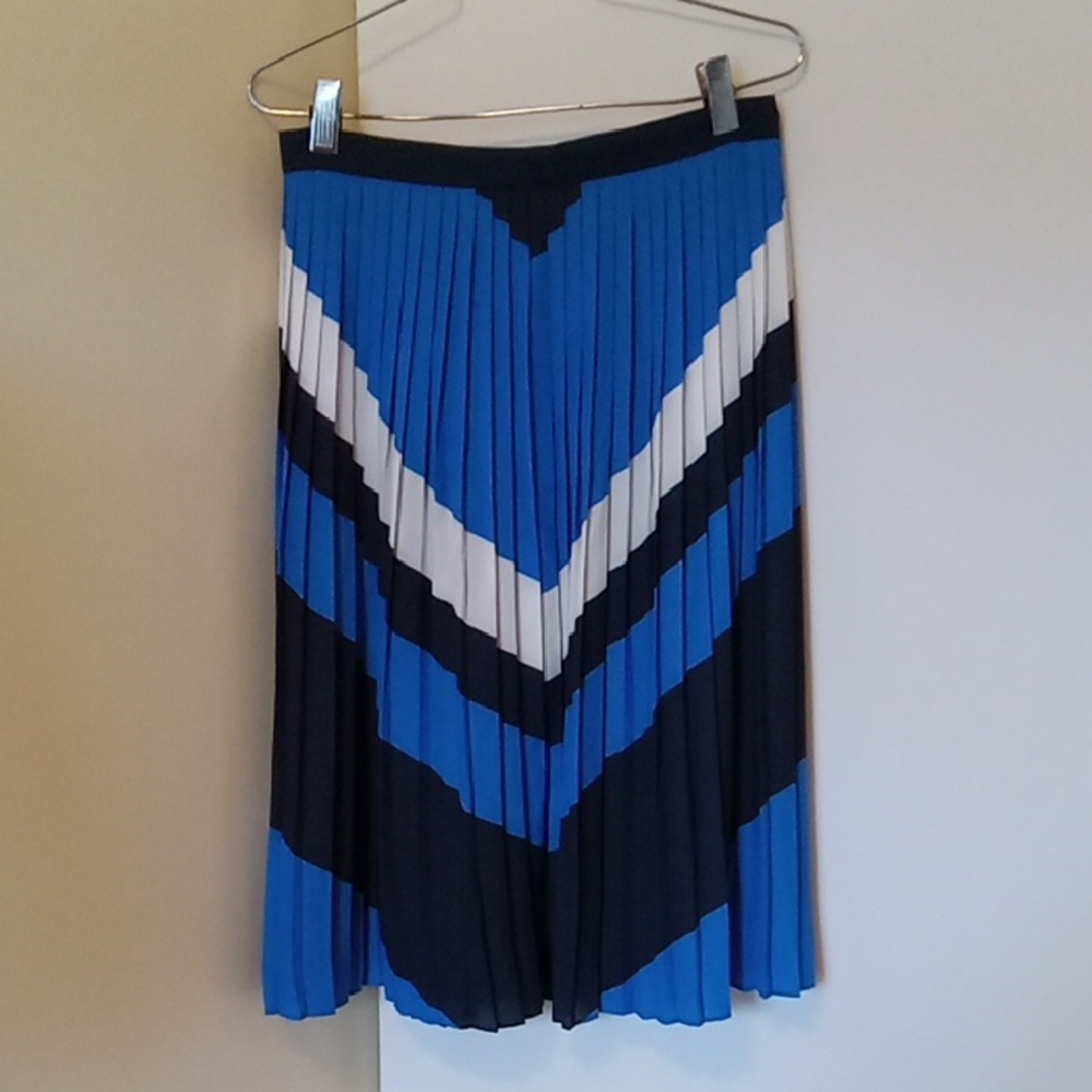 Banana Republic Vibrant Blue and Black Midi Skirt